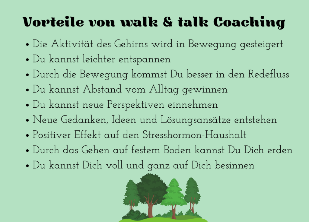 Die Vorteile von walk and talk Coaching, Infografik, Wohlbefinden-berlin